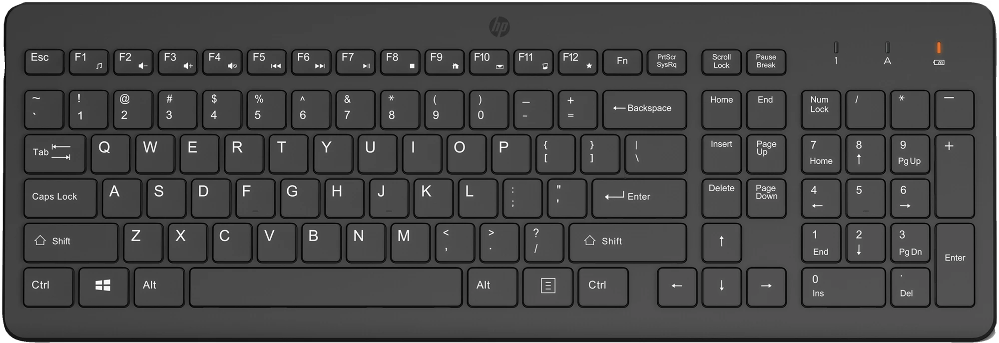 HP 225 Wireless Keyboard (Black, DE)