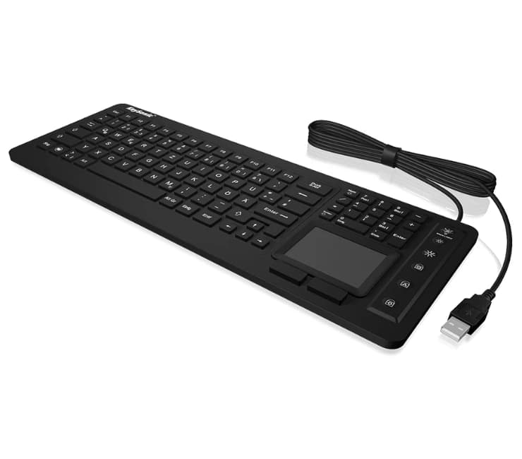 KeySonic KSK-6231 INEL Industrial Keyboard with Touchpad CH (Black)