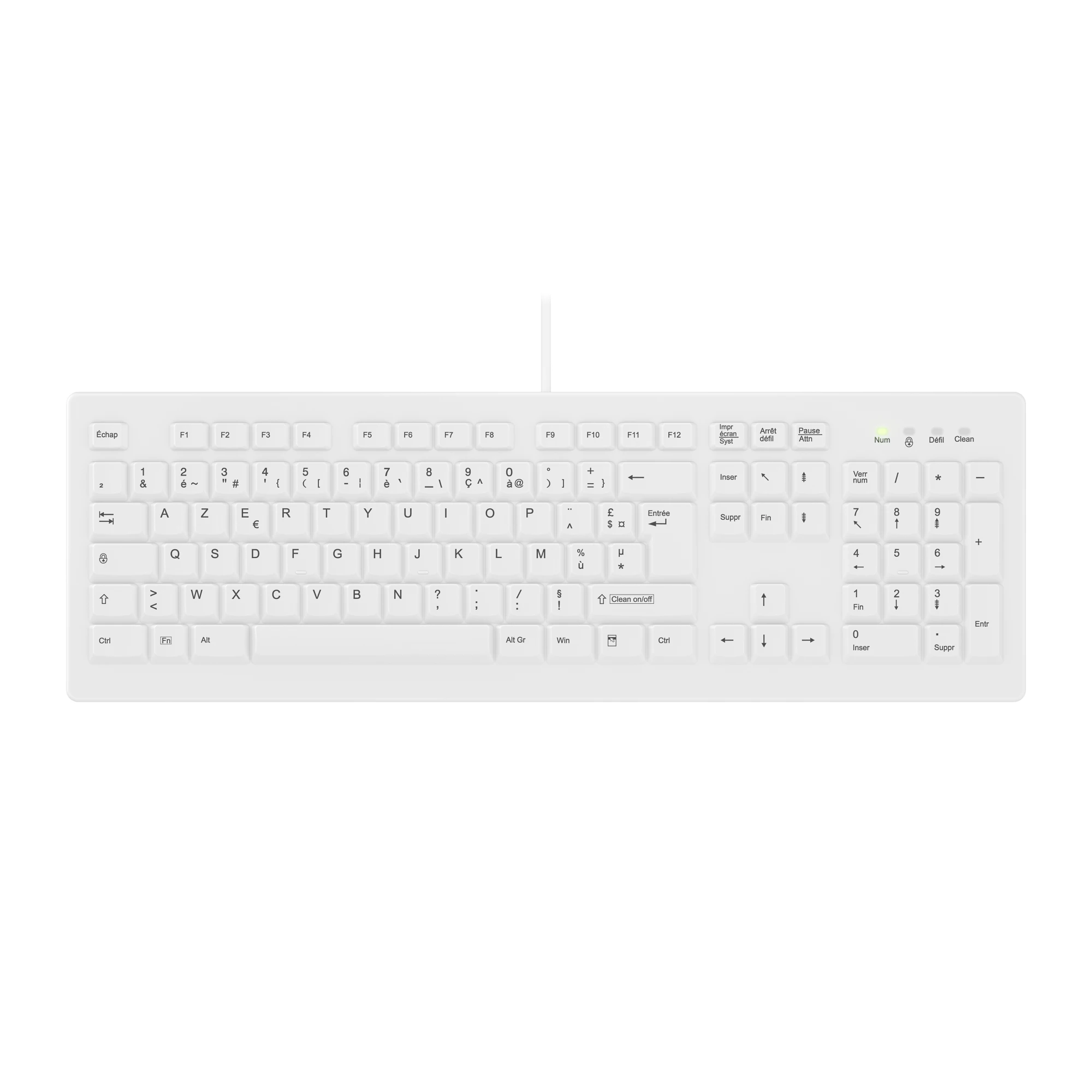 Active Key AK-C8100F Medical Sealed Keyboard USB (White) FR
