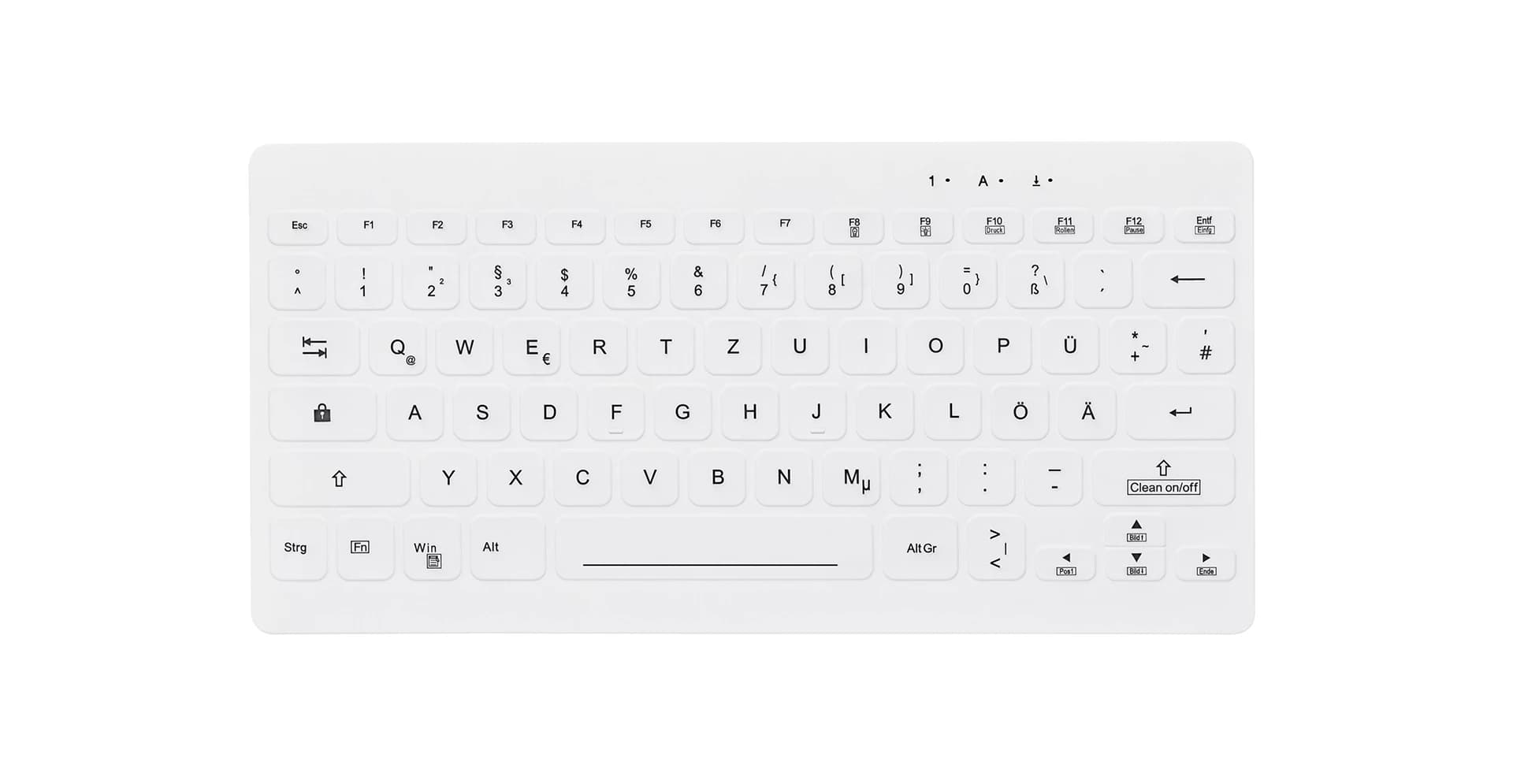 Active Key AK-C4112F Medical Wireless Mini Keyboard IP65 (White) DE