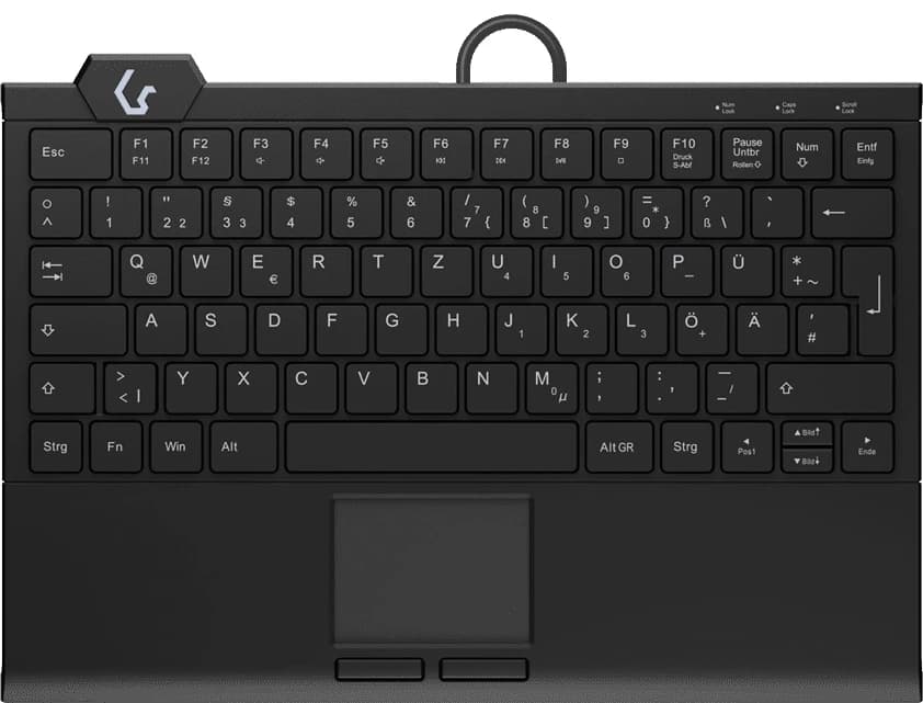 KeySonic KSK-5210ELU Mini Keyboard with Touchpad (Black) DE