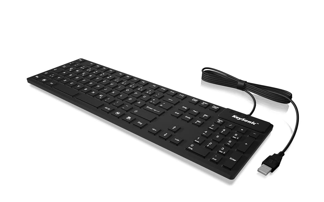 KeySonic KSK-8030 IN Industrial Keyboard French AZERTY (Black)