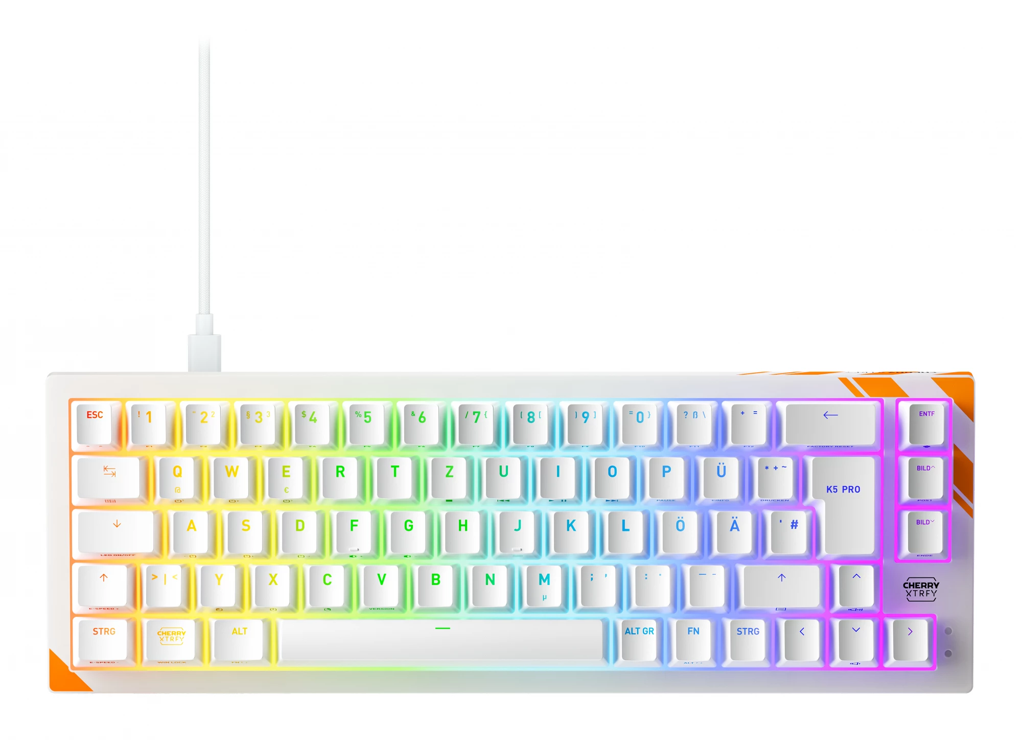 Cherry K5 Pro TMR Compact German (Orange/White)