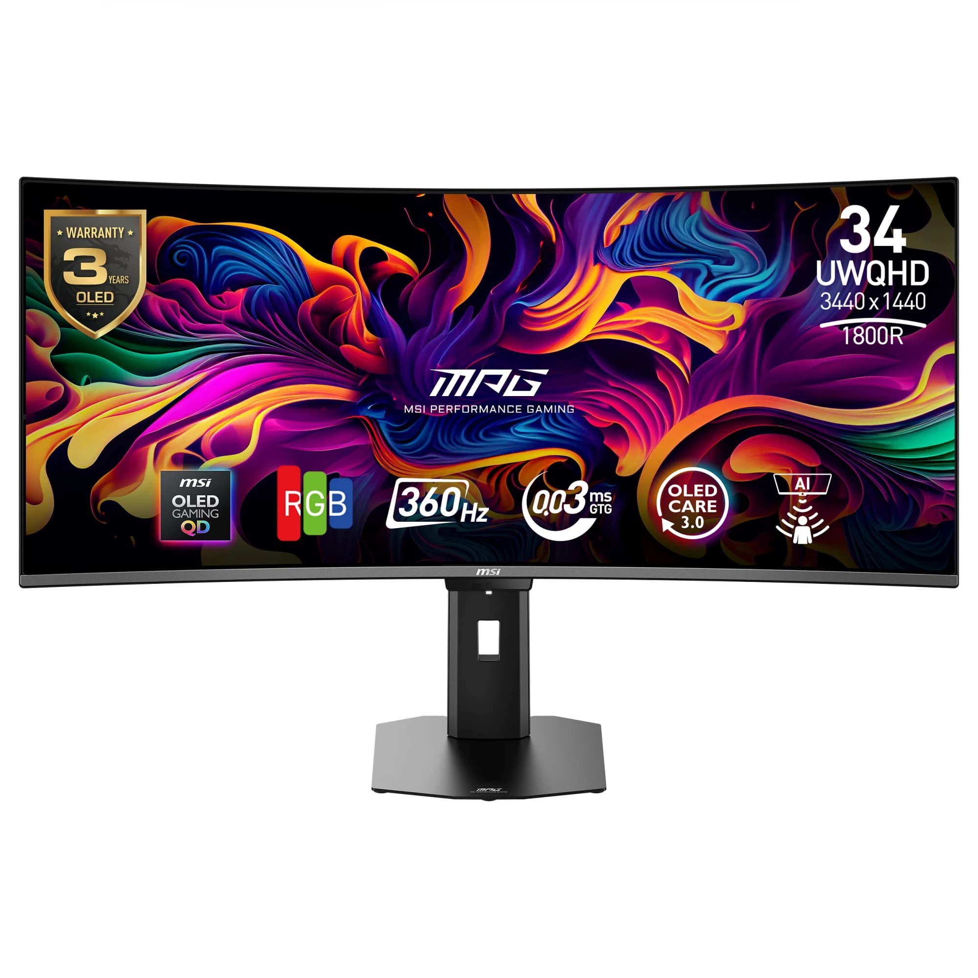 MSI MPG 341CQRDE QD-OLED X36 34" UWQHD OLED 360Hz