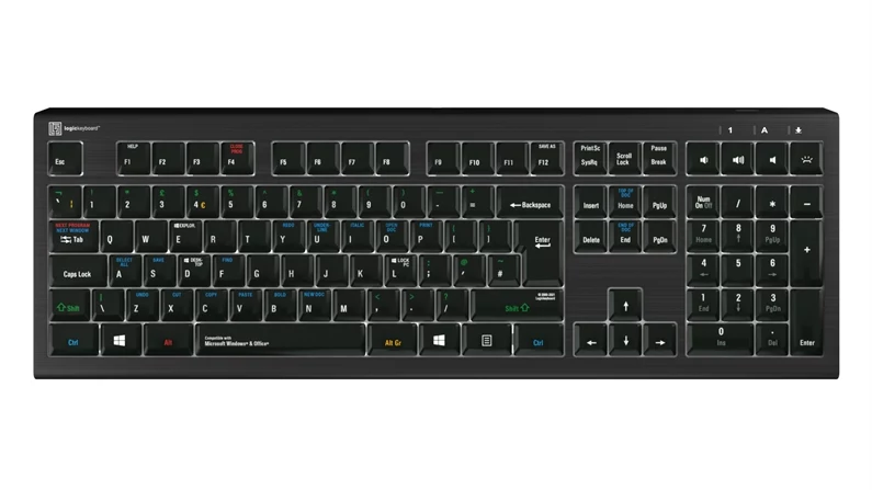 Logickeyboard ASTRA 2 Backlit Keyboard Windows UK (Black)