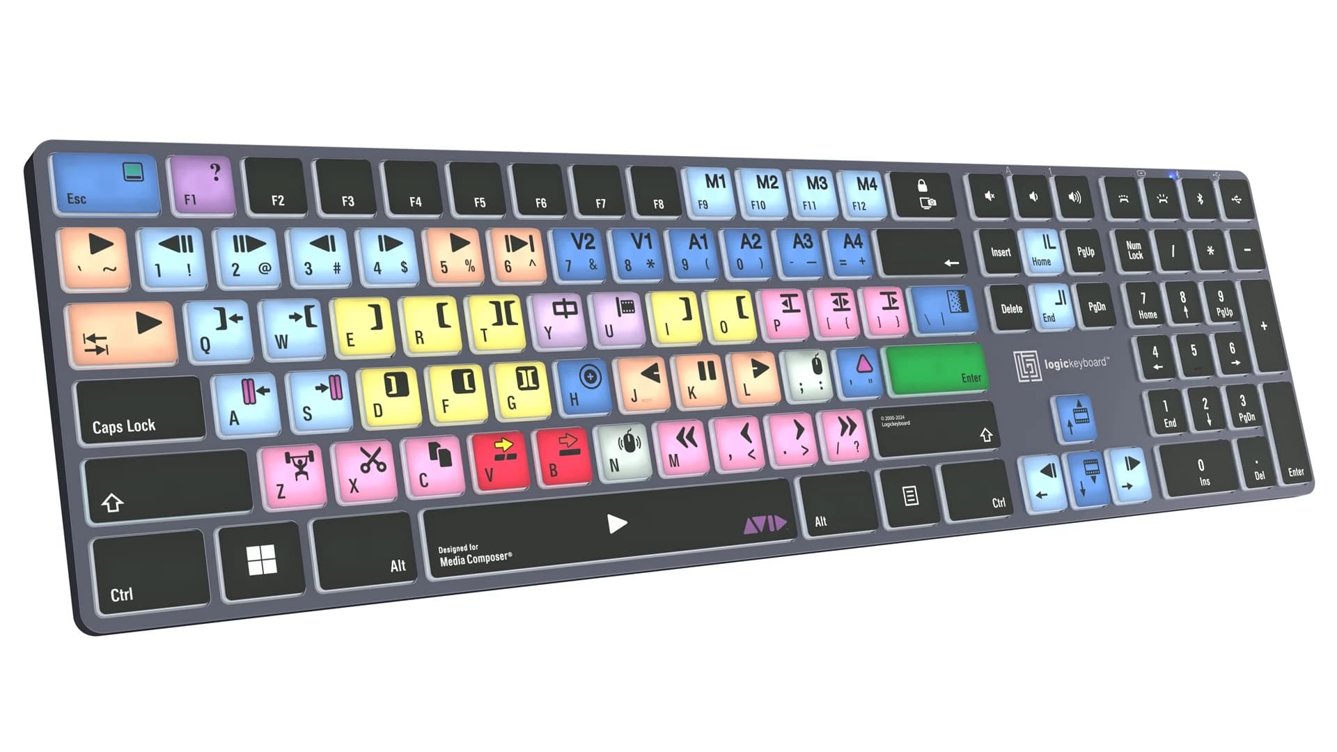 Logickeyboard Avid Media Composer Classic Titan Backlit PC (UK English)