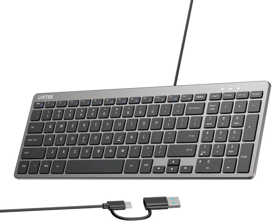 Unitek SlimTap Lightweight Wired USB-C/USB-A US (Space Grey)