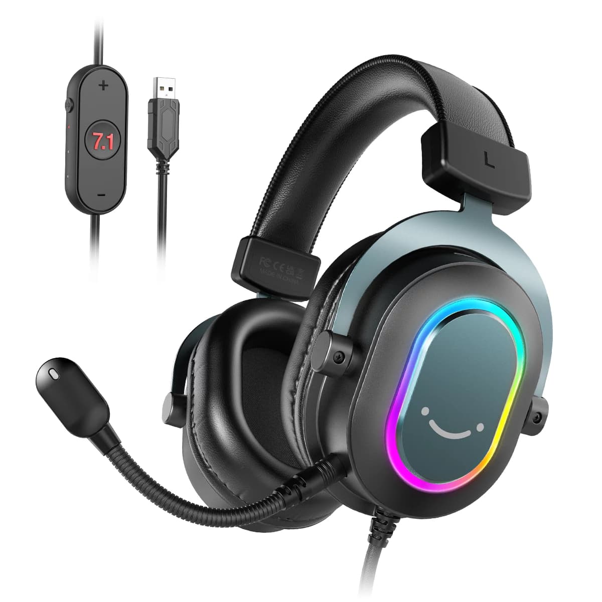 FIFINE AmpliGame H6 RGB 7.1 USB Gaming Headset (Black)