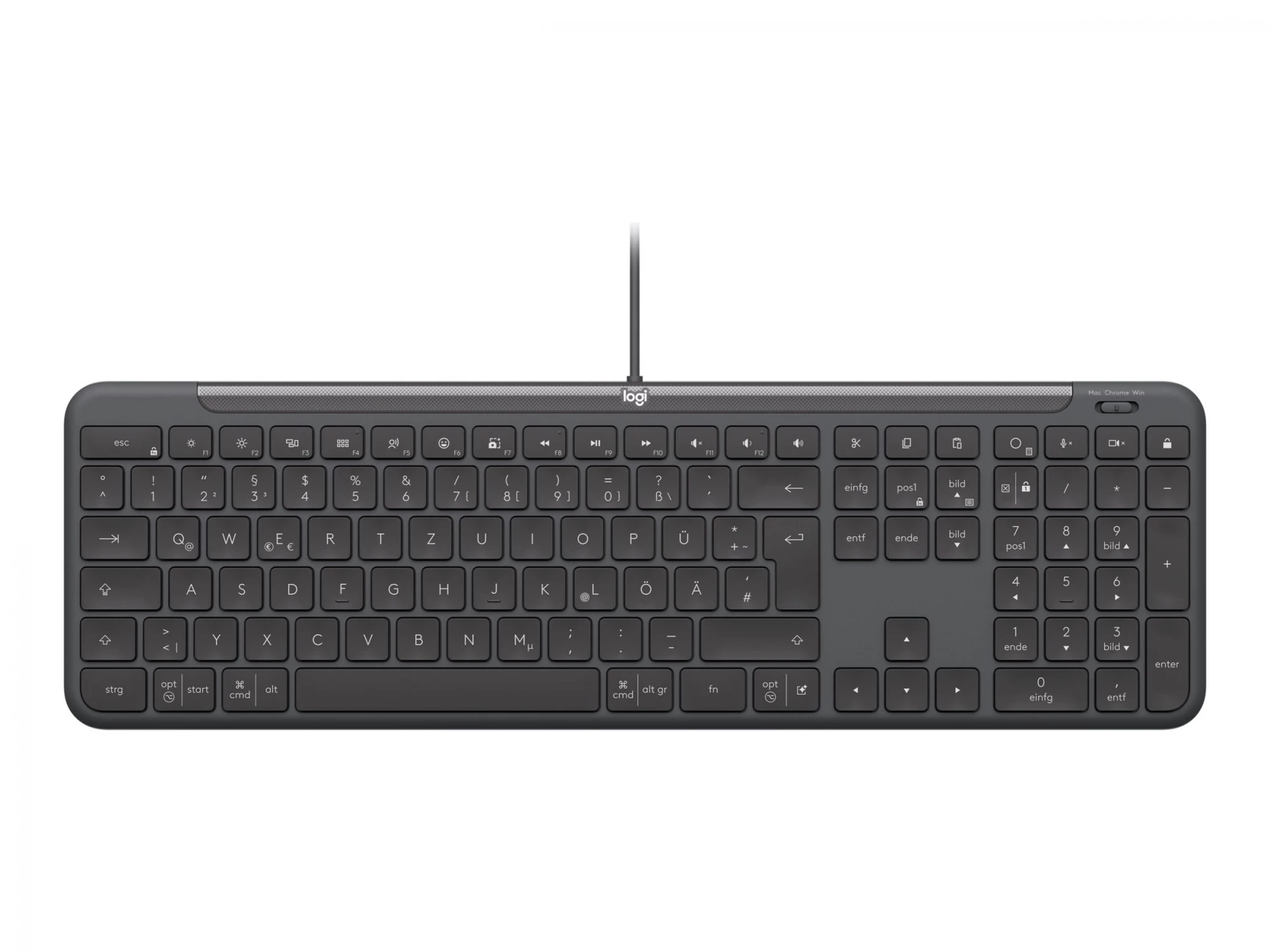 Logitech Signature Slim Wired K620 for Business Graphite German