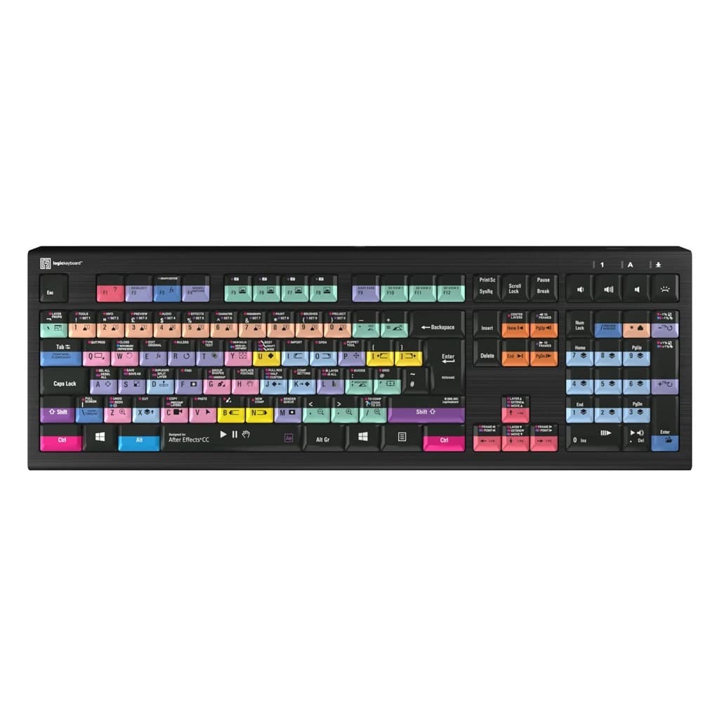 Logickeyboard Adobe After Effects Astra 2 Backlit PC Keyboard UK