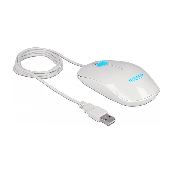 Delock 12537 Optical 3-Button LED Mouse (White)