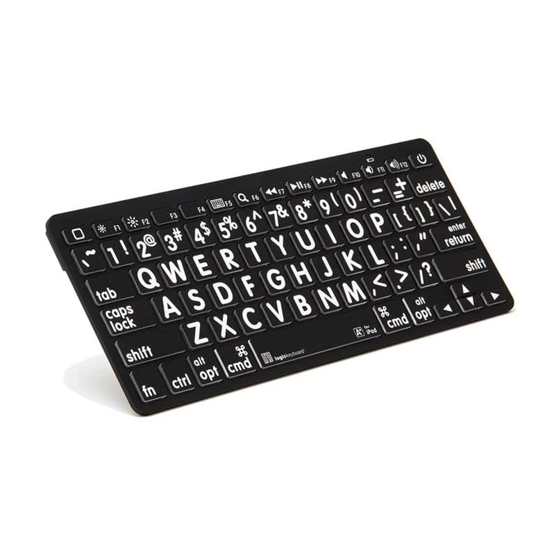 Logickeyboard Large Print Mini Bluetooth Keyboard Mac White on Black DE