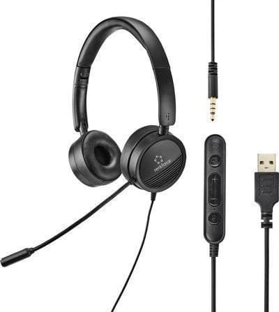 Renkforce RF-HS-360 USB Stereo On-Ear Headset (Black)