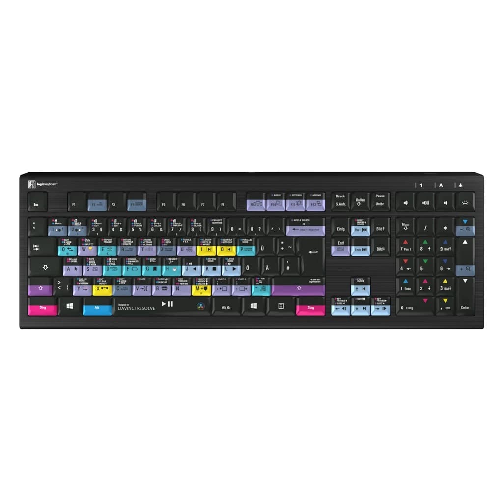 Logickeyboard DaVinci Resolve Astra 2 Backlit PC Keyboard German