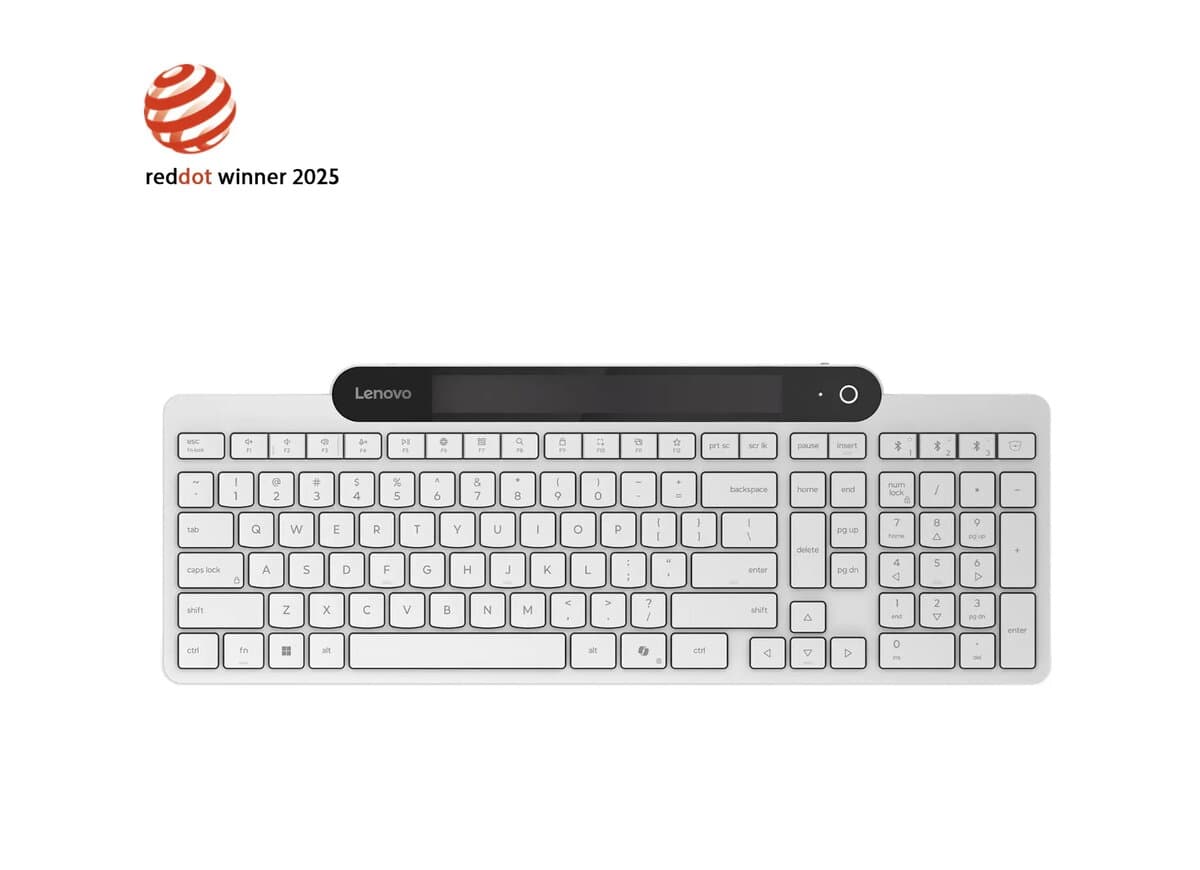 Lenovo 800 Self-Charging Bluetooth Keyboard US English (White)