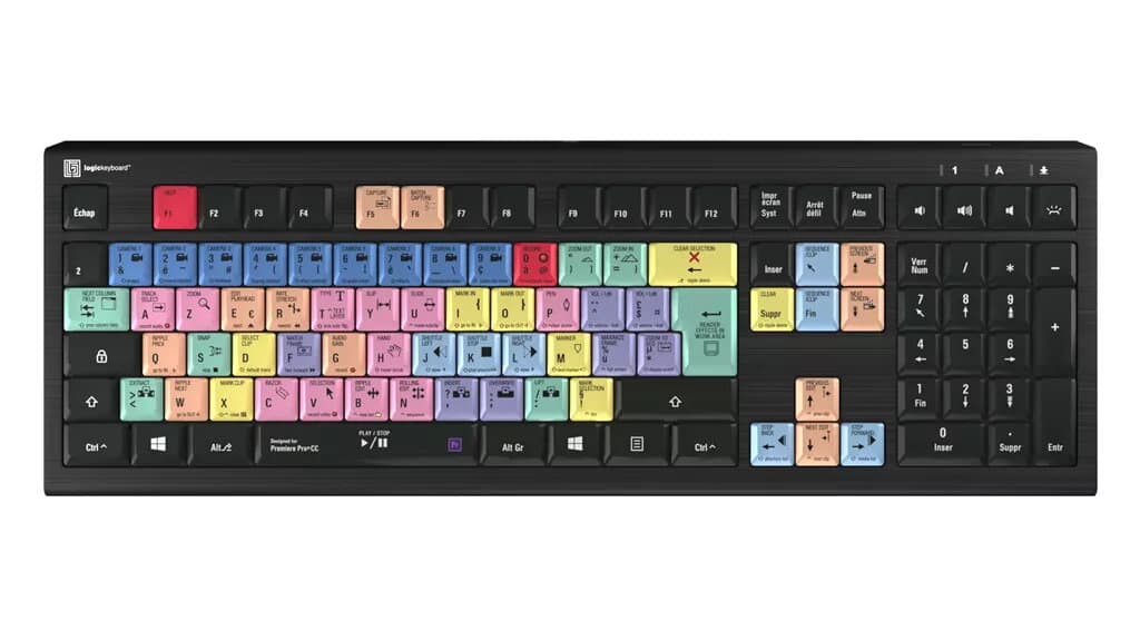 Logickeyboard Adobe Premiere Pro CC ASTRA 2 Backlit PC French