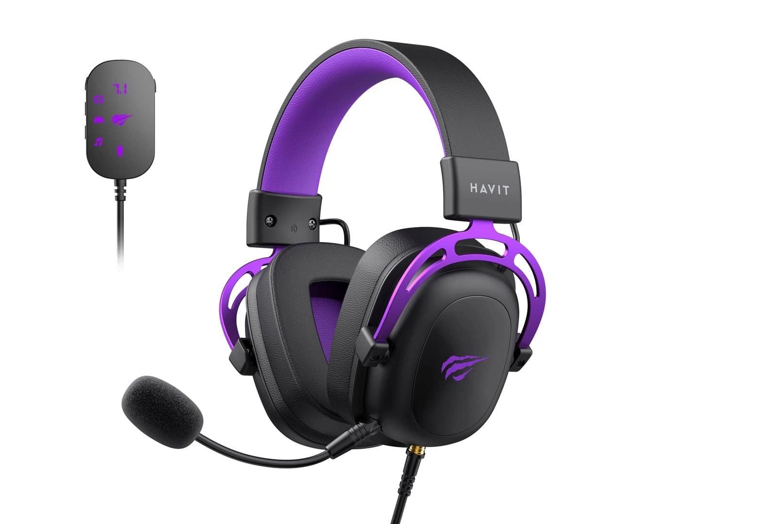 Havit H2002C+U Gaming Headset (Black/Purple)
