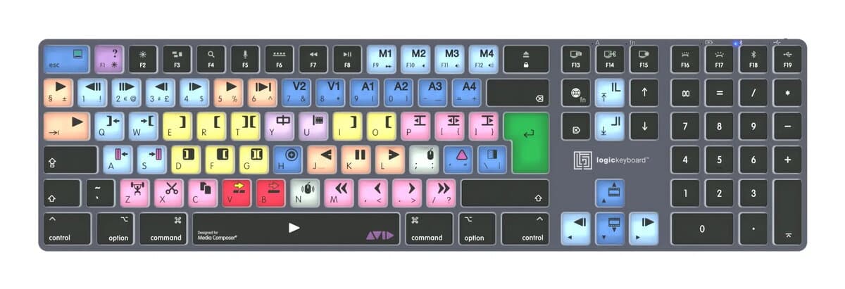 Logickeyboard Avid Media Composer Classic Titan Backlit Mac Keyboard German